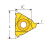 External insert ISO profil 60° pas 2.50 -L16