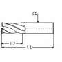 4 flutes double helix end mill for stainless steel