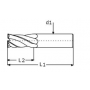 4 flutes double helix end mill for stainless steel