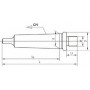 Arbre pour mandrin de perçage à visser DIN 228/tenon