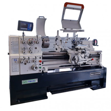 Conventional and strong lathe T41 + digital readout + turret  + 4 tools holder