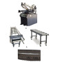 Semi-automatic hydraulic controlled bandsaw promo with 2 roller tables and 5 blades