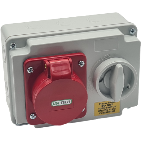 Outlet wall 16A400V with lockable switch 3P+N+T
