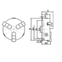 Mandrin DIN6350 pour plateau diviseur avec serrage frontal pour plateau adaptateur