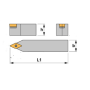 External turning central tool pour insert DC..11