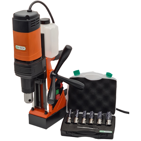 Magnetic base drill with a kit of 6 HSS annular PRO-TIALN drills and pilot pin