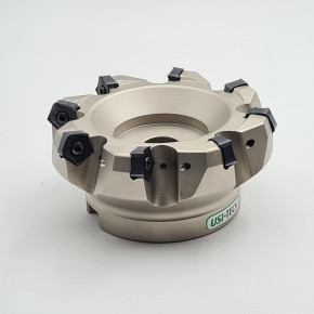 High performance face milling cutter with 10 cutting edge inserts