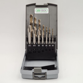 Kit de tarauds et forets pour trou passant de qualité professionnelle HSS-E M35