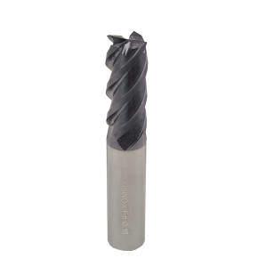 Carbide 4 flutes 45° helix for steel and stainless steel