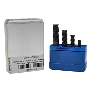 Kit 4 flutes variable helix finition carbide mills